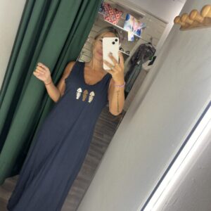 vestido azul pescado tiranta