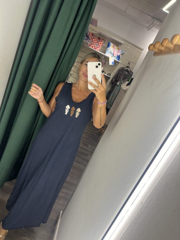 vestido azul pescado tiranta