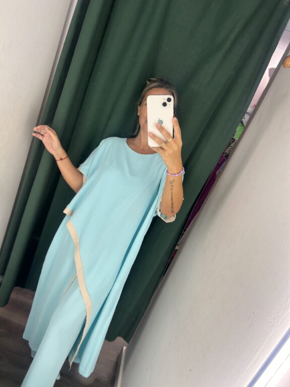 conjunto verde agua camisa larga