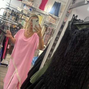 conjunto rosa camisa larga