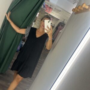 vestido algodon corto negro