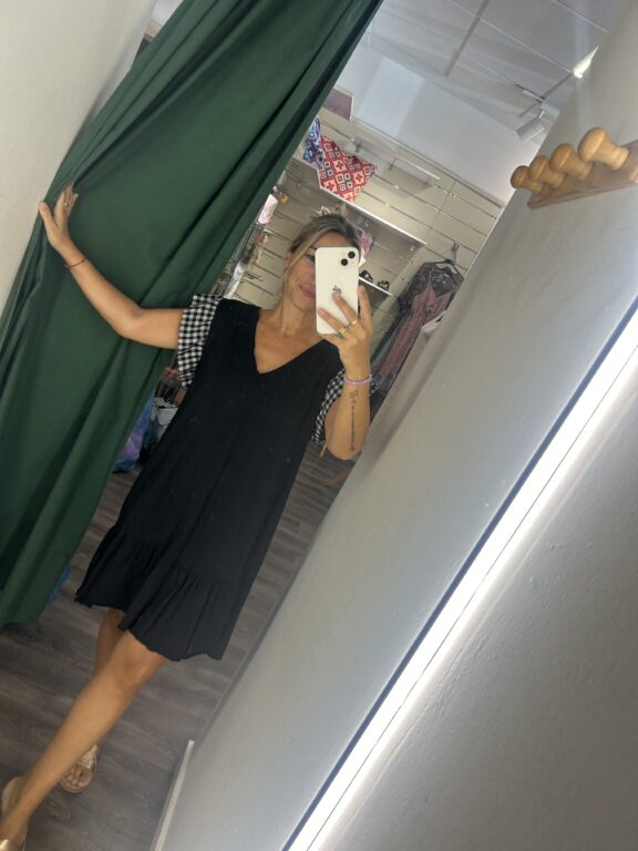 vestido algodon corto negro