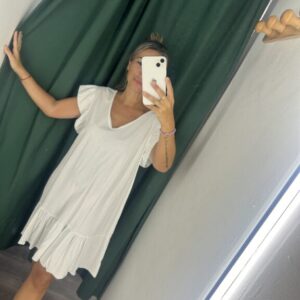 vestido algodon corto blanco