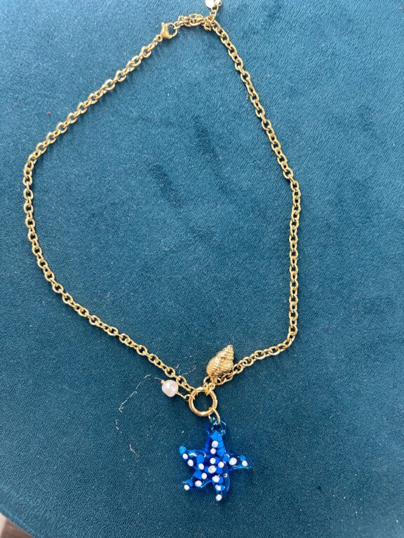 colgante estrella mar azul