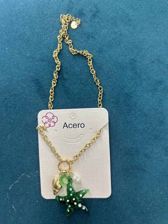 colgante estrella mar verde