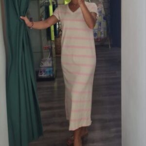 vestido raya rosa