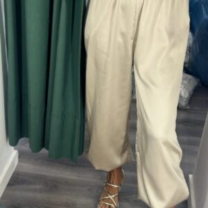 pantalon saten  beige