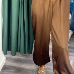 pantalon saten marron