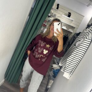sudadera love burdeos