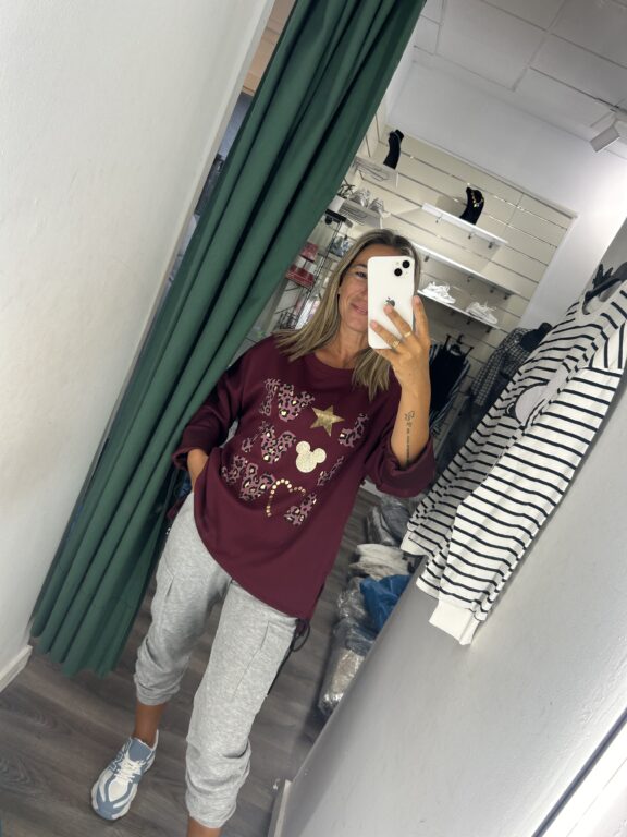 sudadera love burdeos