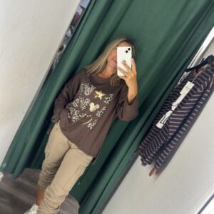 sudadera love marron chocolate