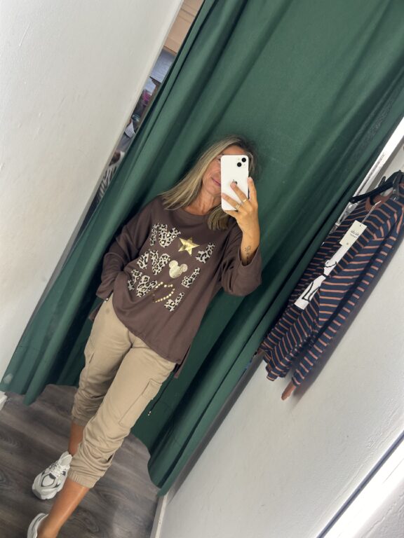 sudadera love marron chocolate
