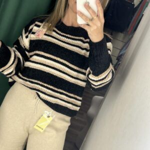 Jersey negro chinilla rayas