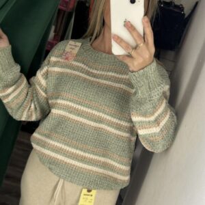 Jersey verde chenilla rayas