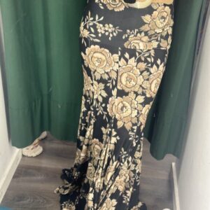 falda flamenca negra flores dorada