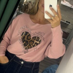 jersey corazon leopardo rosa