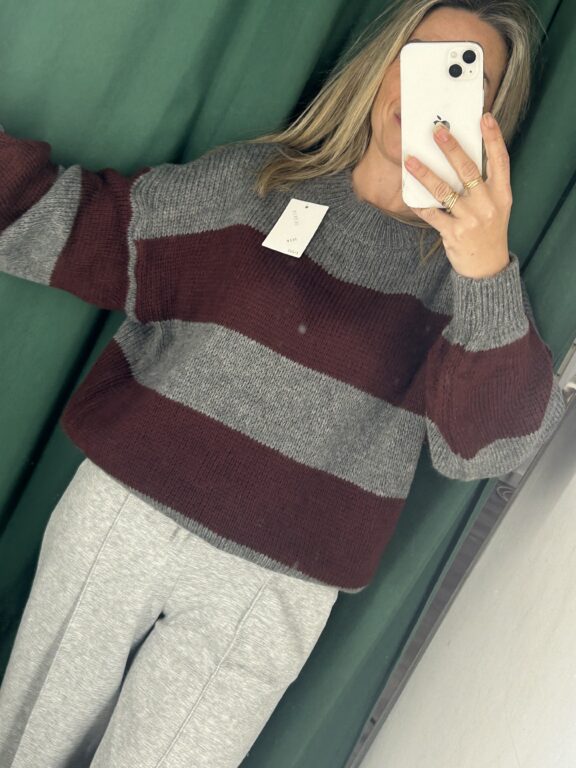 Jersey rayas burdeos y gris