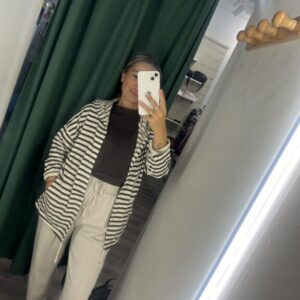 cardigan raya marron