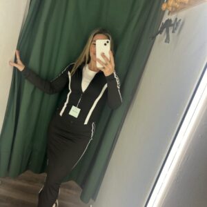 conjunto falda licra fria negro