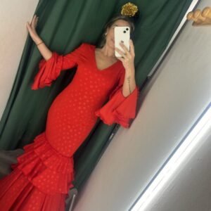 vestido flamenca negro lunar negro