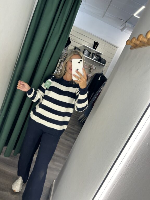 conjunto rayas azul marino