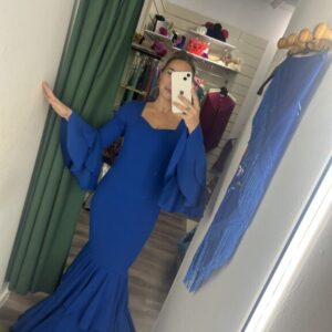 vestido azulina escote corazon