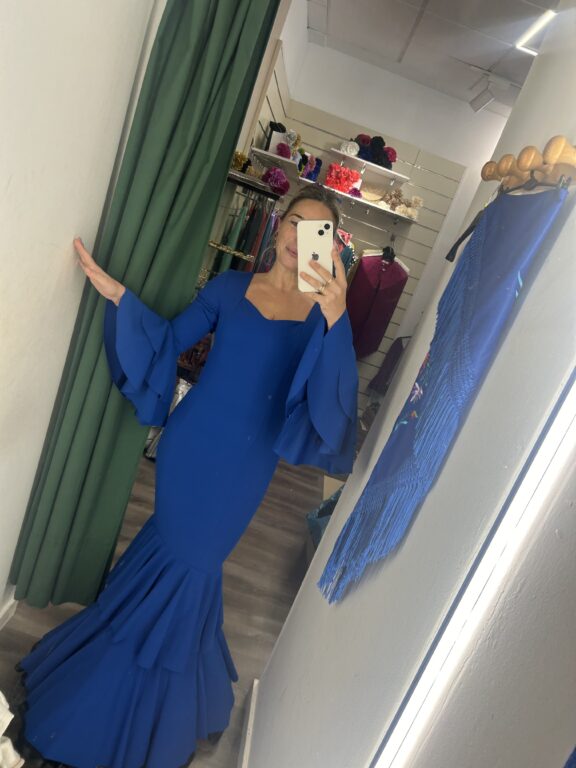 vestido azulina escote corazon