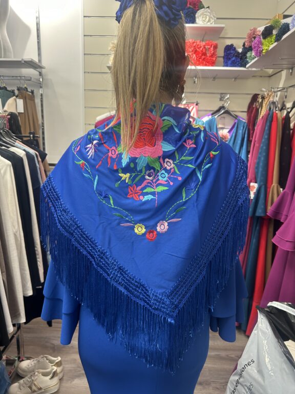 mantoncillo azulina flores colores