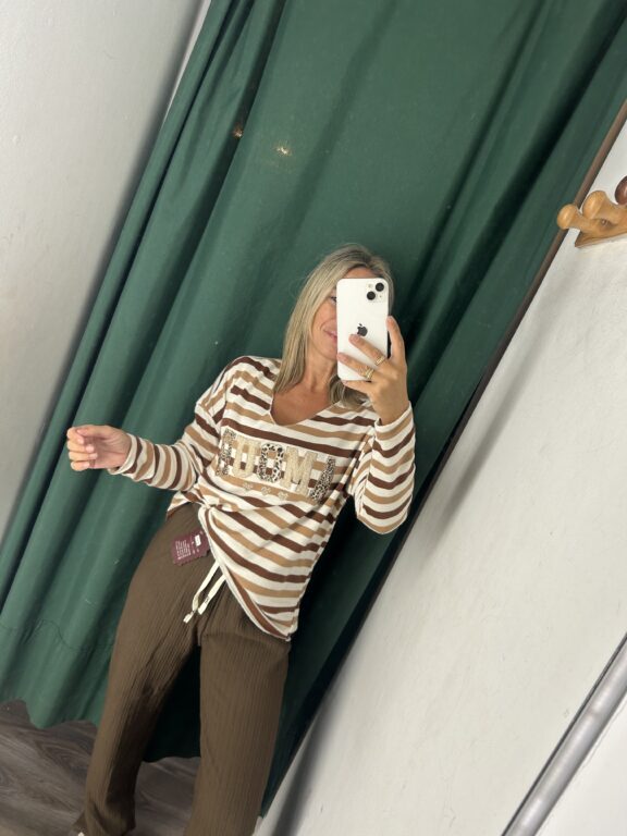 jersey rayas camel amour