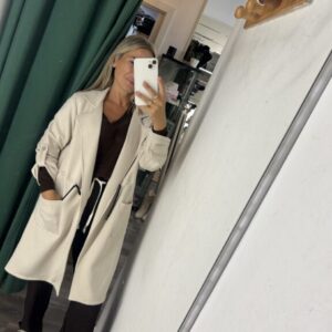 cardigan beige algodon
