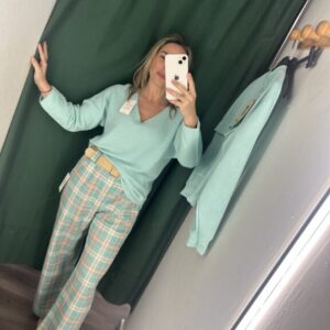 jersey verde agua cuello pico