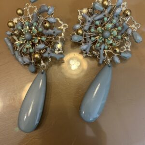 pendientres lagrimas verde agua