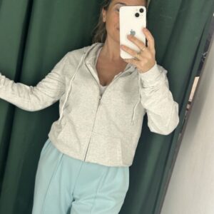 Sudadera cremallera gris