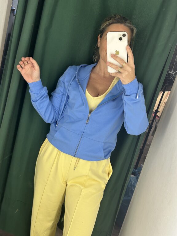 sudadera cremallera celeste