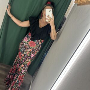 falda flores estampa