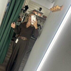 pantalon palazo marron