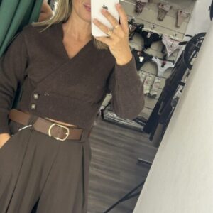 jersey boton marron