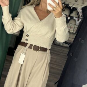jersey boton beige