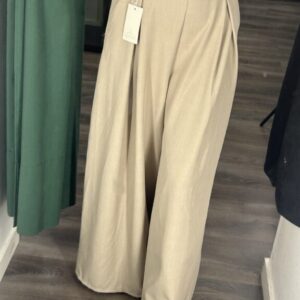 pantalon palazo beige