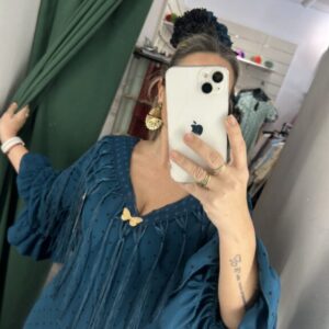 manton plumeti azul petroleo