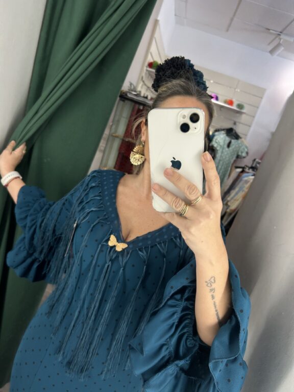 manton plumeti azul petroleo