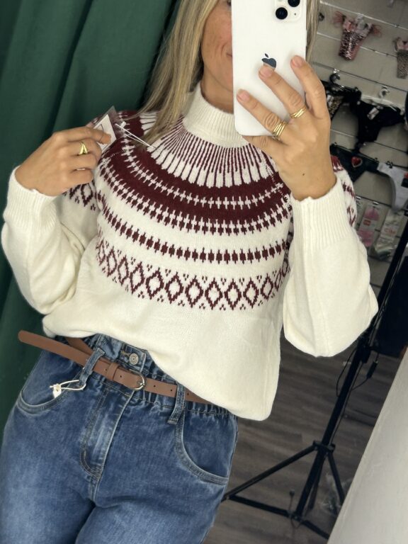 jersey blanco cositas burdeos