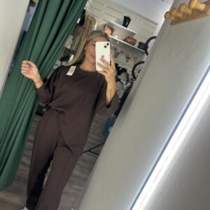 conjunto zara marron