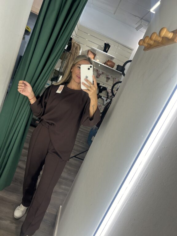 conjunto zara marron