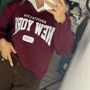 sudadera new york burdeos