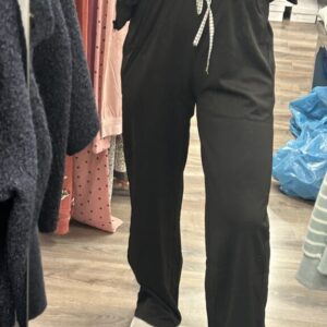 pantalon sport negro cintura cuadro
