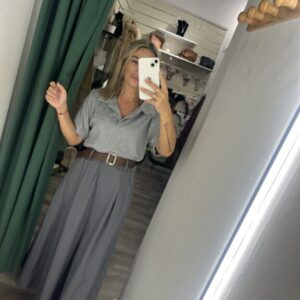 vestido zara gris