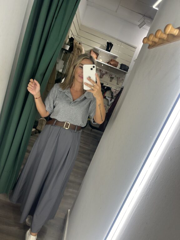 vestido zara gris