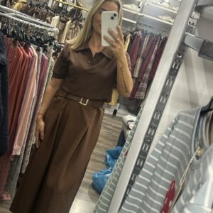 vestido zara marron