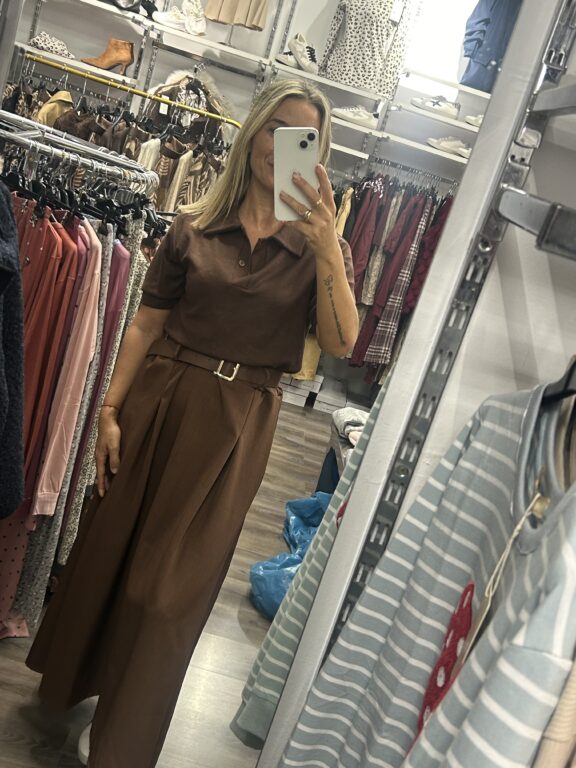vestido zara marron